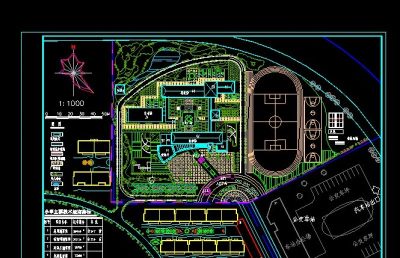 某市中心小学全套cad规划平面设计图
