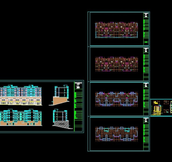 多层整套带商业建筑cad设计图纸