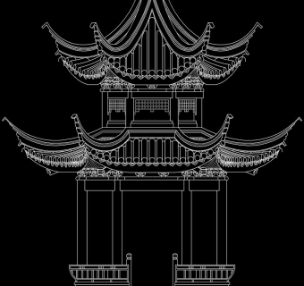 套亭围栏整体结构cad图