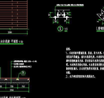 滨水景观亲水木栈道CAD施工详图