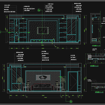 客厅主立面详图cad图纸