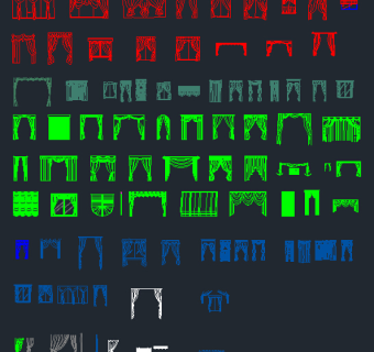 cad窗帘立面图3D模型