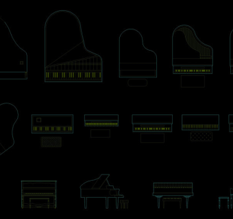 钢琴模块cad图纸3D模型