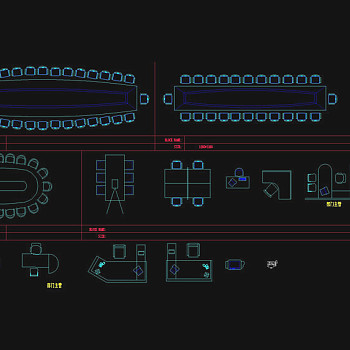 办公室会议室cad常用图库