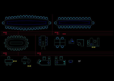 办公室会议室cad常用图库