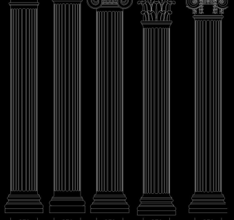 罗马柱造型cad大样图