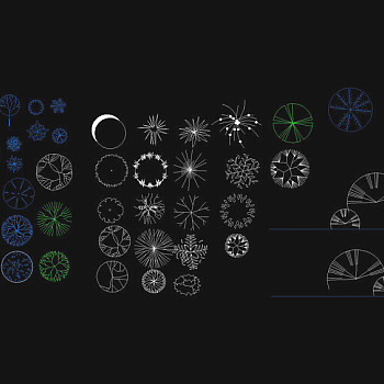 园林景观建筑植物绿化cad平面图库