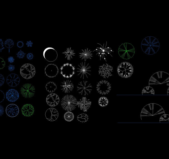 园林景观建筑植物绿化cad平面图库