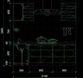厨房立面图块素材cad图块