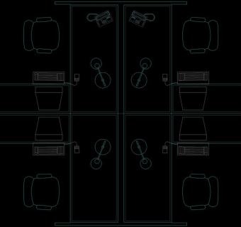 办公桌图块cad素材