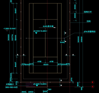 网球场平面图cad图纸