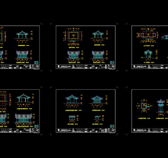 寺庙主配套建筑cad图纸