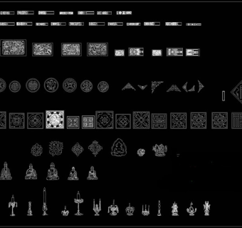 CAD中式纹样图块cad图纸