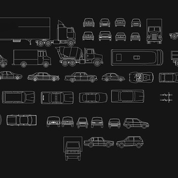 各种车CAD立面图库