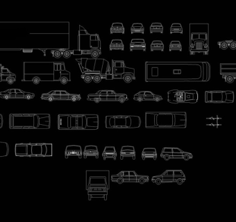 各种车CAD立面图库