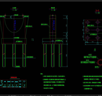 桥墩接地图cad图纸