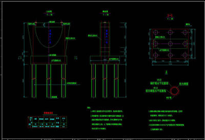桥墩接地图cad图纸