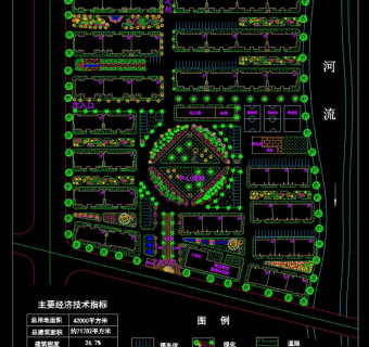 多层小区景观cad素材图纸