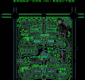 多层小区景观cad图纸