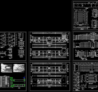 某中学教学楼建筑cad图纸