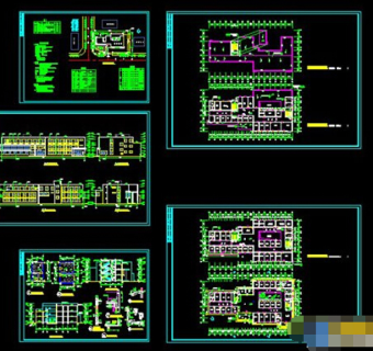 三层医院楼门诊楼cad施工设计图纸
