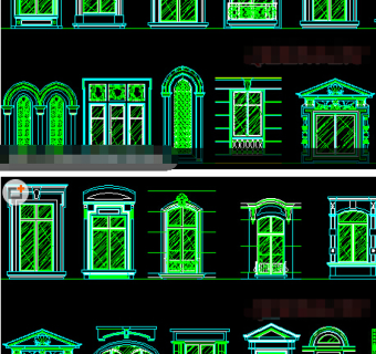 欧式窗户CAD图纸库下载