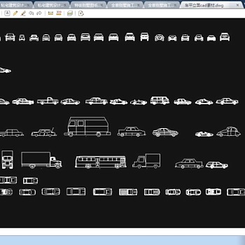 几十种汽车平立面cad素材图纸