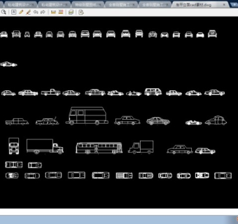 几十种汽车平立面cad素材图纸