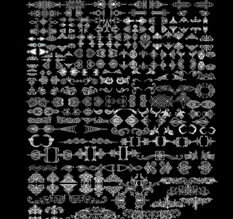 欧式雕花角花花纹CAD图片