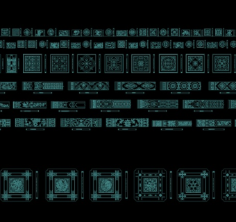 中式雕花花窗花格CAD图片