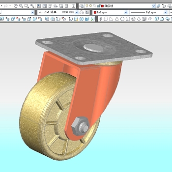 cad三维脚轮