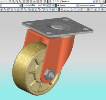 cad三维脚轮