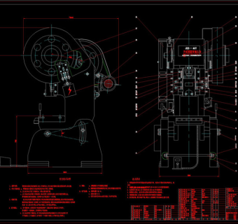 冲床总图CAD机械图纸