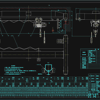 LD型电动单梁起重机CAD机械图纸