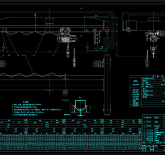 LD型电动单梁起重机CAD机械图纸