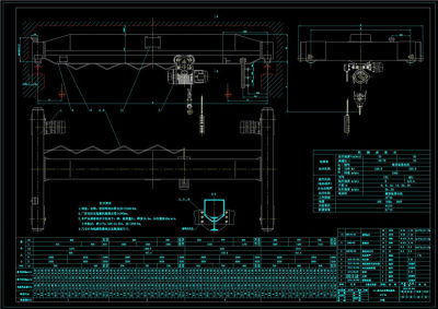 LD型电动单梁起重机CAD机械图纸