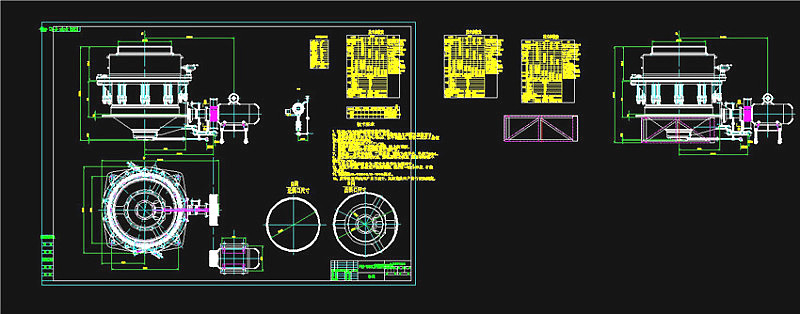 弹簧圆锥破碎机CAD机械图纸