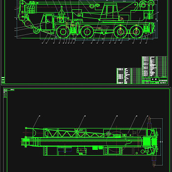 轮胎起重机CAD机械图纸3D模型