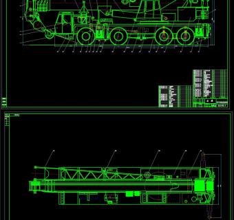 轮胎起重机CAD机械图纸3D模型