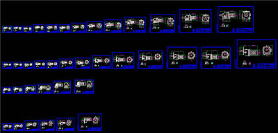 R系列不同尺寸减速机CAD机械图纸