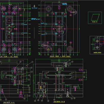 薄板注塑模具CAD机械图纸