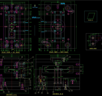 薄板注塑模具CAD机械图纸