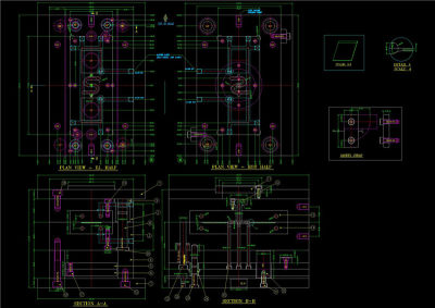 薄板注塑模具CAD机械图纸