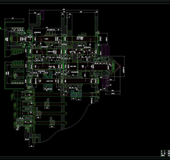 车床传动系统变速箱展开图CAD机械图纸