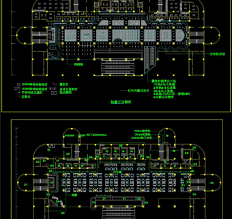 快餐厅cad天花和平面图