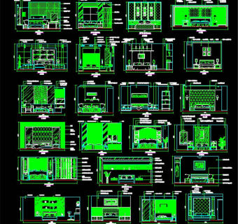 床背景墙CAD图纸