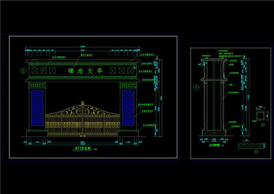 大门cad立面图CAD图纸