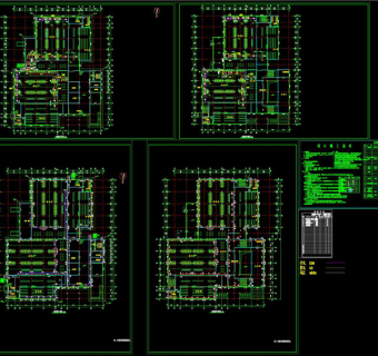 大学浴室CAD4张采暖通风设计图