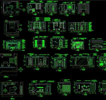 卧室立面cad装修图