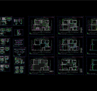详细的家装施工图CAD图纸3D模型